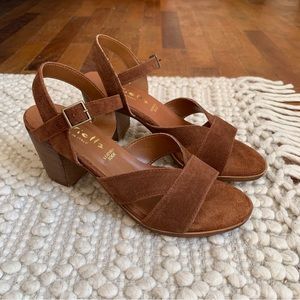 Mariella Italian Suede/Leather Block Heel Sandals
